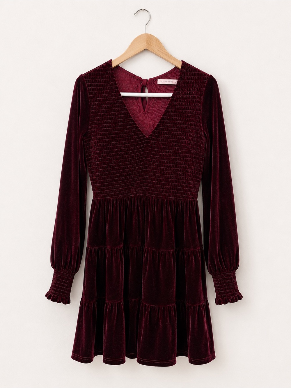 Alter’d State Dark Romance Velour Wine Velvet Vampy Goth Dress  Size Large